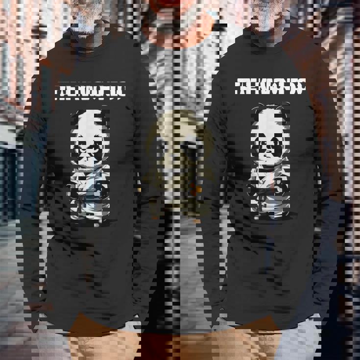 テコンドーtkdパンダキッズファイター 長袖Tシャツ 高齢者への贈り物