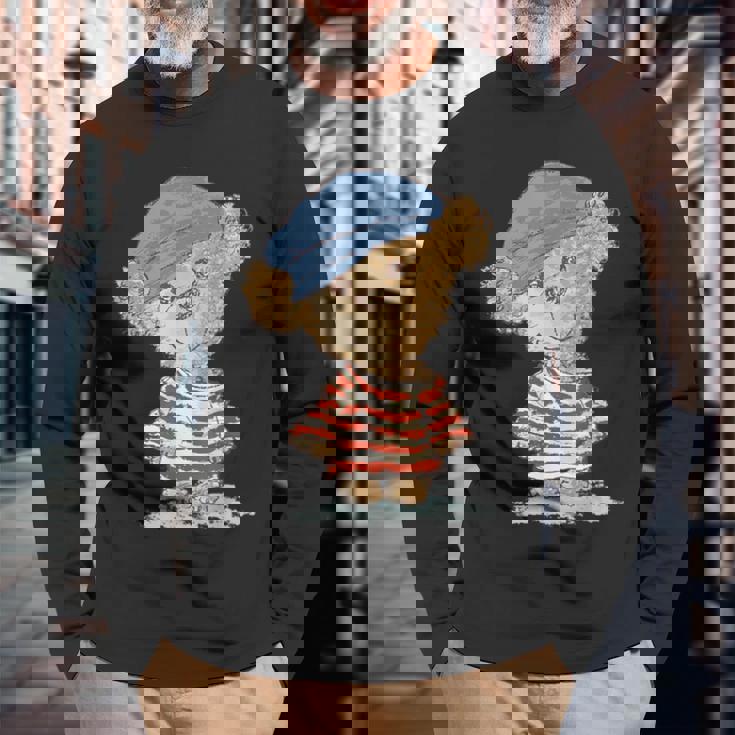 テディベア かわいい 熊 ぬいぐるみ ギフト 動物 アート イラスト 長袖Tシャツ 高齢者への贈り物