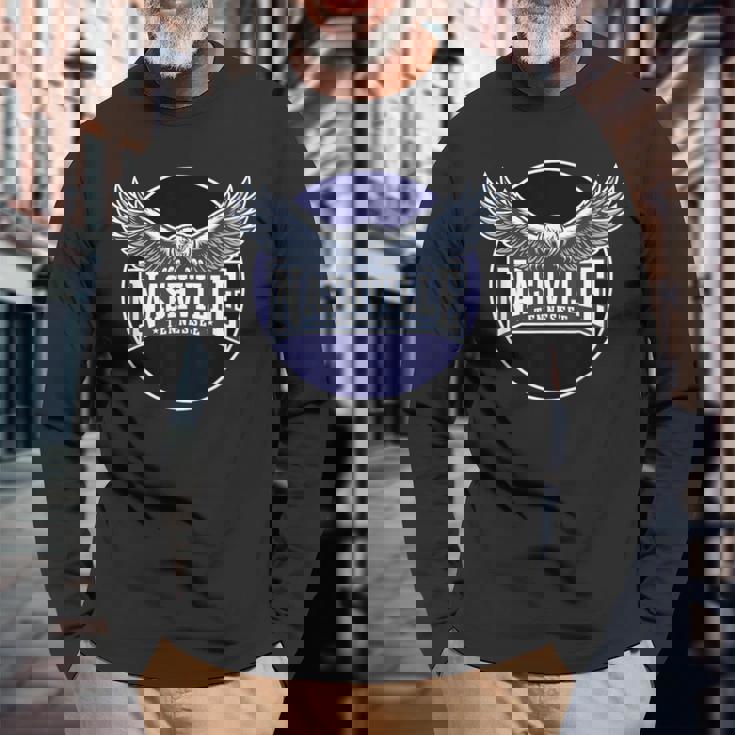 テネシー州ナッシュビル カントリー アメリカ合衆国西部ミュージックシティ 長袖Tシャツ 高齢者への贈り物