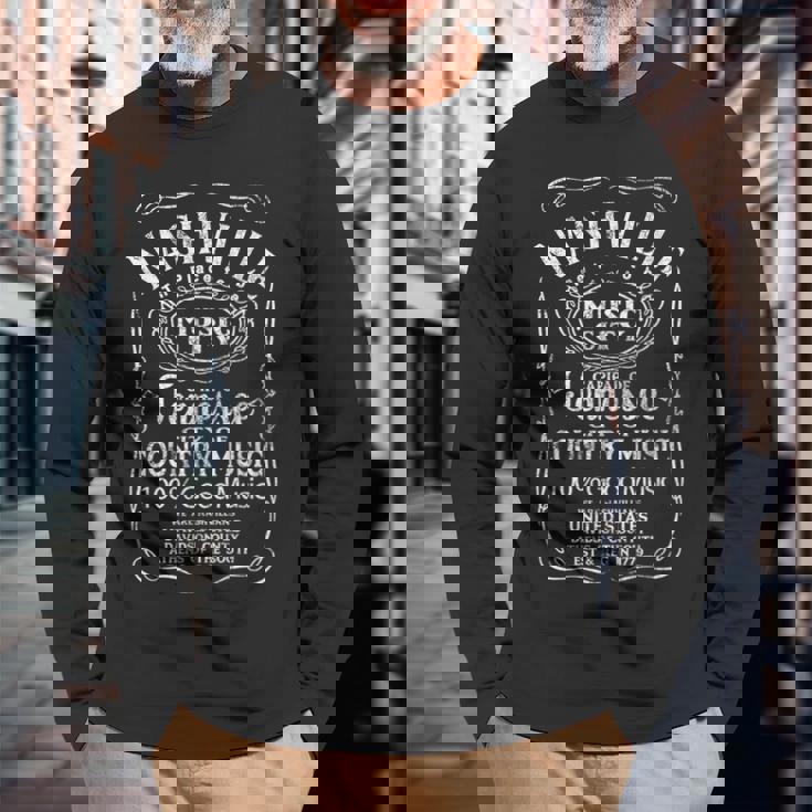 テネシー州ナッシュビル・カントリー・ウェスタン・ミュージック アメリカ 長袖Tシャツ 高齢者への贈り物