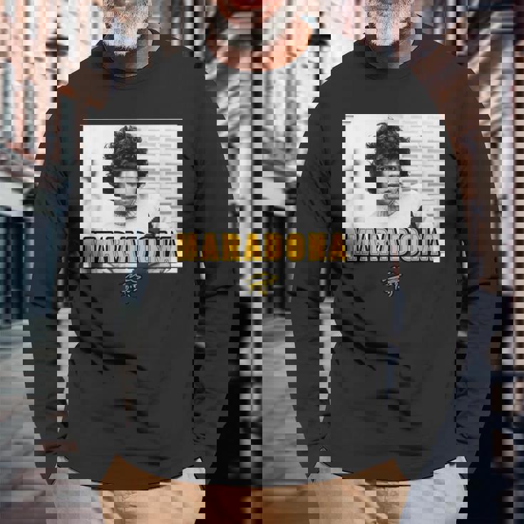 ディエゴ・マラドーナ・ヤング 長袖Tシャツ 高齢者への贈り物