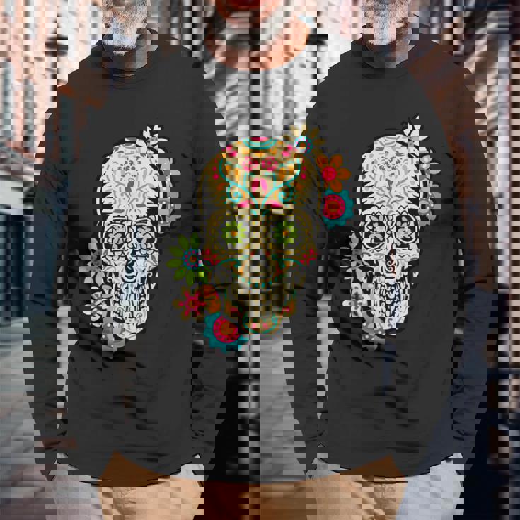 デイズ・オブ・ザ・デッド シュガー・スカル・カラベラ 長袖Tシャツ 高齢者への贈り物