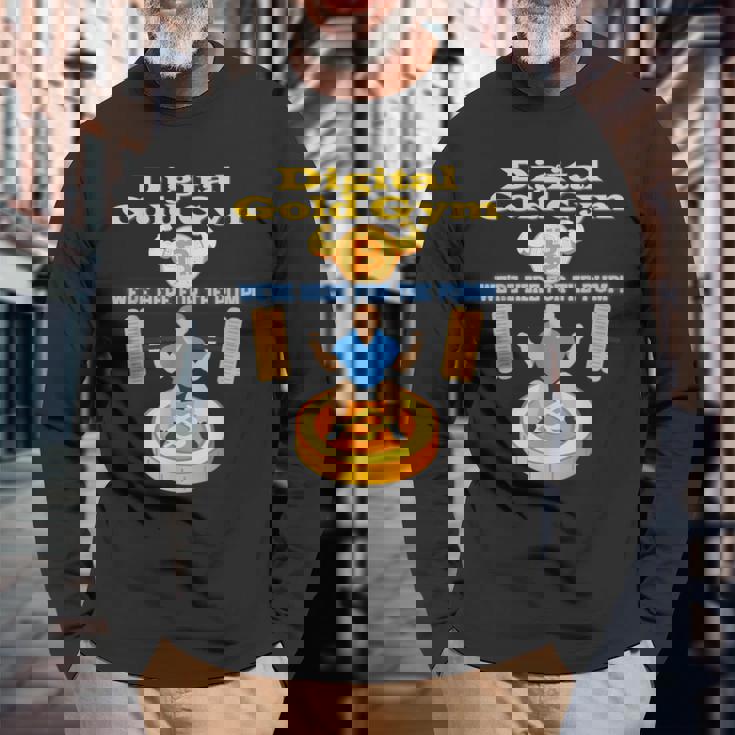 デジタルゴールドジム エクササイズ ビットコインギア クリプトジムウェア 長袖Tシャツ 高齢者への贈り物