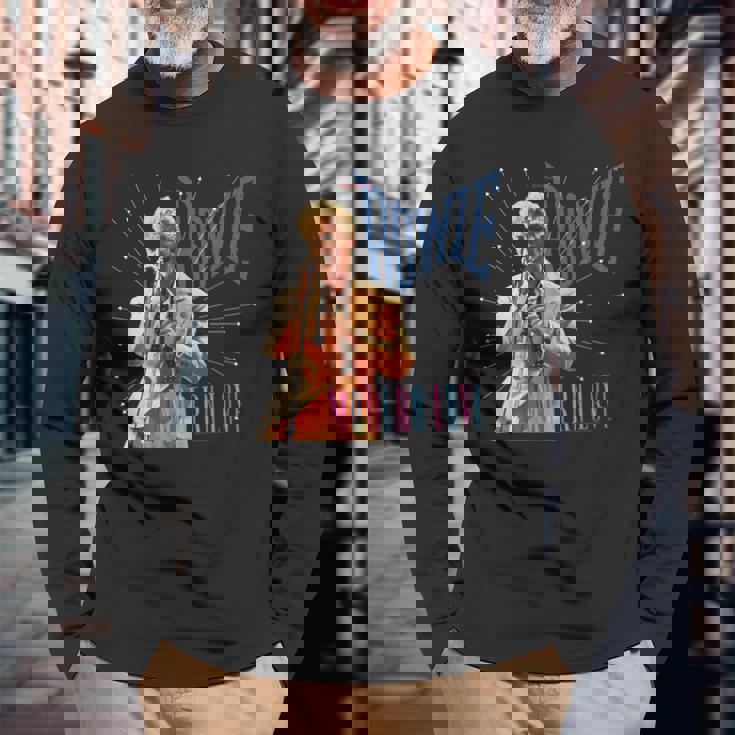 デヴィッド・ボウイ モダンラブ写真 デニス・オリーガン作 長袖Tシャツ 高齢者への贈り物