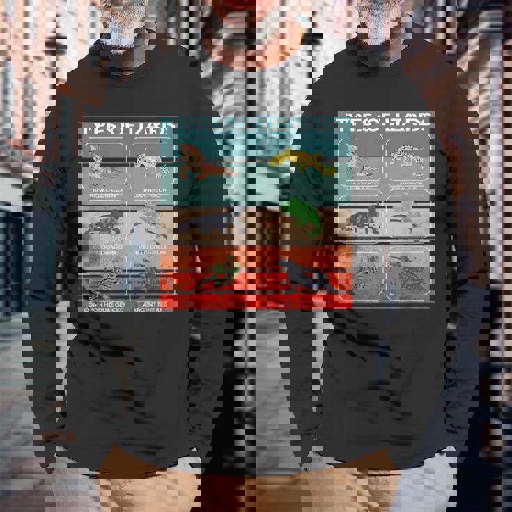 トカゲ 爬虫類 フトアゴヒゲトカゲ 動物 ポスター 種 ヤモリ 長袖Tシャツ 高齢者への贈り物