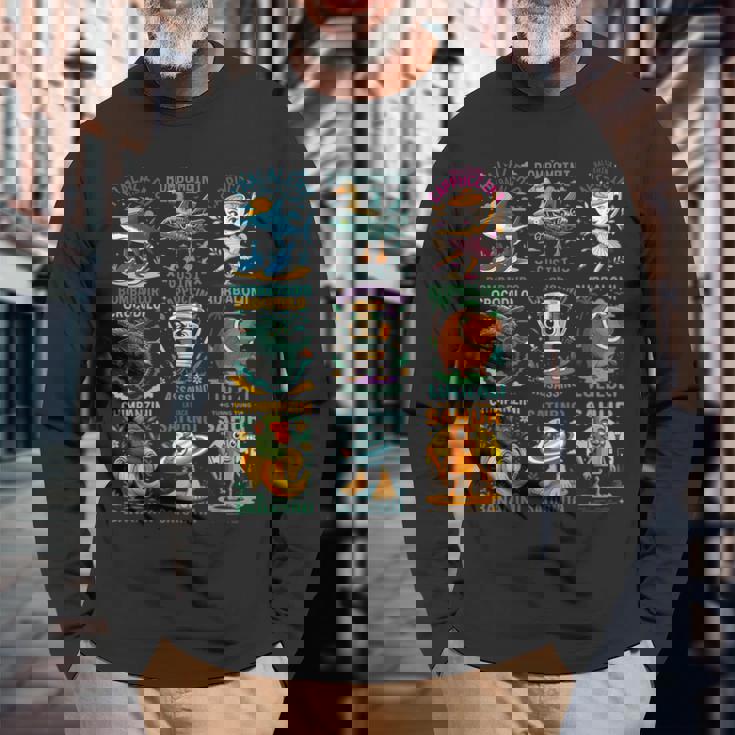 トップ ブレイン キャラ キッズ お気に入り 男の子 ミーム Aiモンスター 長袖Tシャツ 高齢者への贈り物