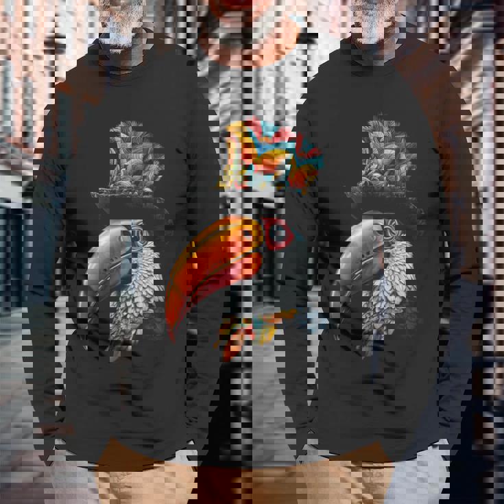 トラ 動物 動物園 イラスト トラ 長袖Tシャツ 高齢者への贈り物