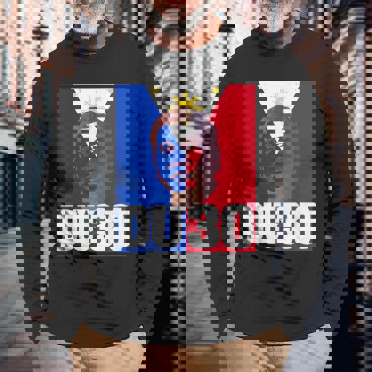 ドゥテルテが2016年大統領に就任 長袖Tシャツ 高齢者への贈り物