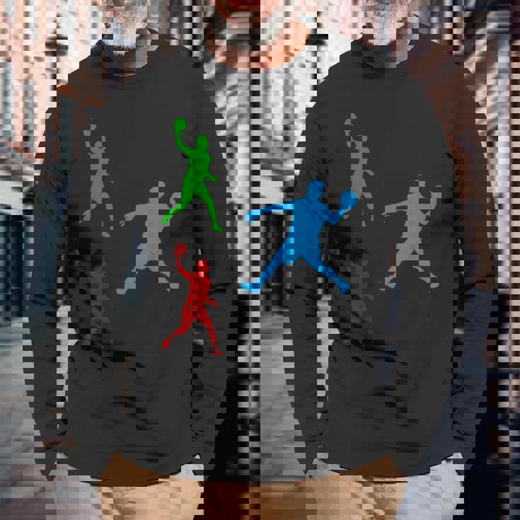 ドッジボール シルエット ドッジボール プレイヤーシルエット ドッジボール 長袖Tシャツ 高齢者への贈り物