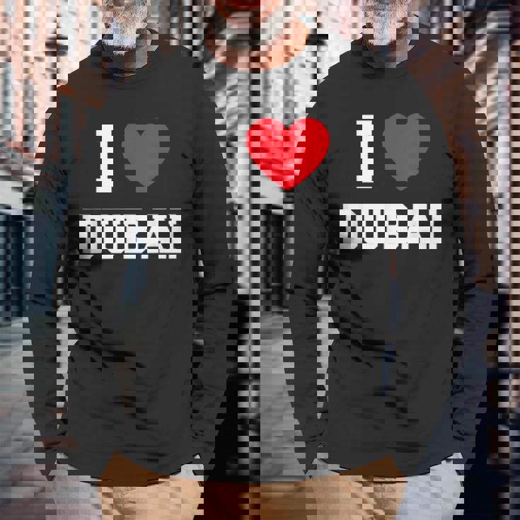 ドバイ大好き 長袖Tシャツ 高齢者への贈り物