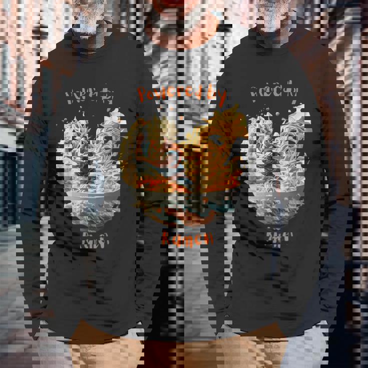 ドラゴンボウル戦士とラーメン波動力 長袖Tシャツ 高齢者への贈り物