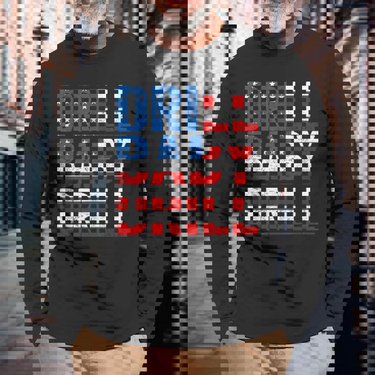 ドリル ベビー ドリル トランプ 2024 マーチ ドリル ベビードリル 長袖Tシャツ 高齢者への贈り物