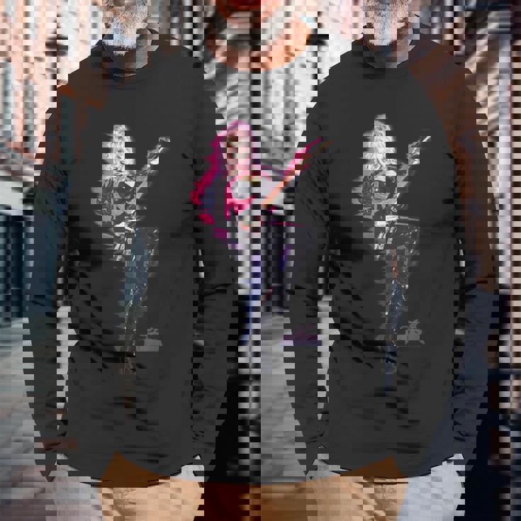 ドリー・パートンロックスター・オン・ファイア 長袖Tシャツ 高齢者への贈り物