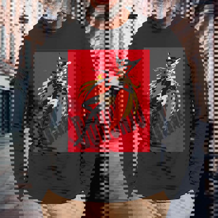 ドロンジョデザインb 長袖Tシャツ 高齢者への贈り物