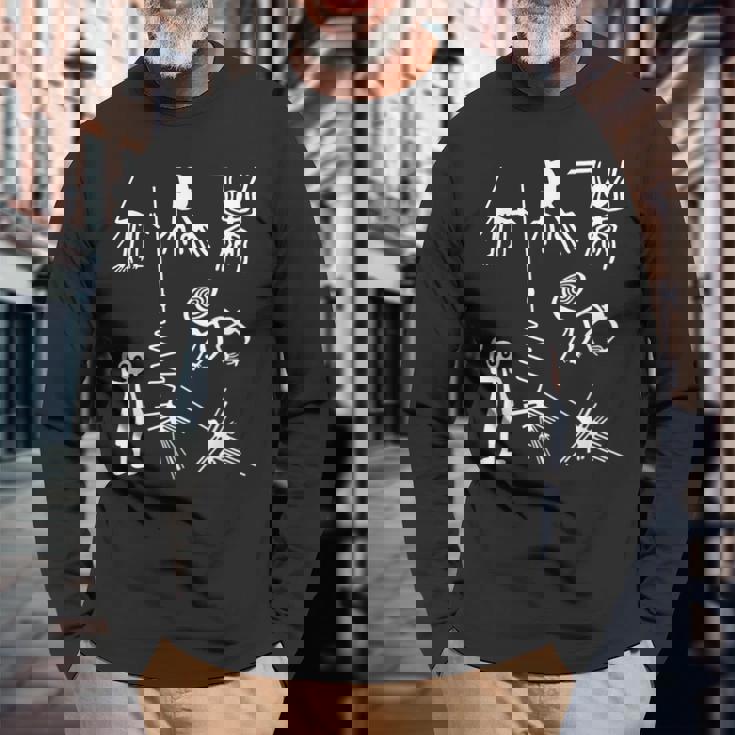 ナスカの地上絵 長袖Tシャツ 高齢者への贈り物