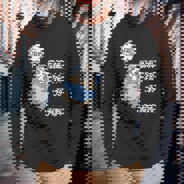 ナマケモノ さん『あしたも きっと いい いちにち』【どうぶつフレンズ】動物園の生き物 イラスト 長袖Tシャツ 高齢者への贈り物