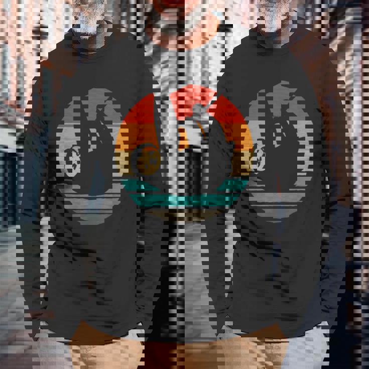 ナマケモノ レトロスタイル ビンテージ 長袖Tシャツ 高齢者への贈り物