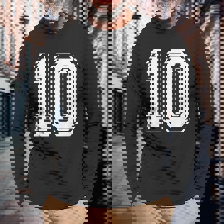 ナンバー10 誕生日ギフト スポーツ選手 チーム番号入りジャージ 長袖Tシャツ 高齢者への贈り物