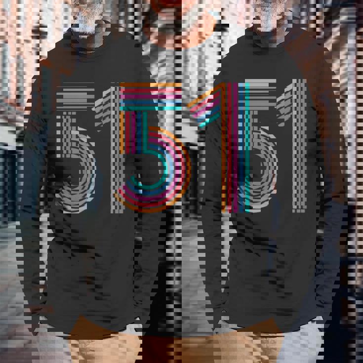 ナンバー51 Fifty-One Anniversary 男女 51歳の誕生日 長袖Tシャツ 高齢者への贈り物