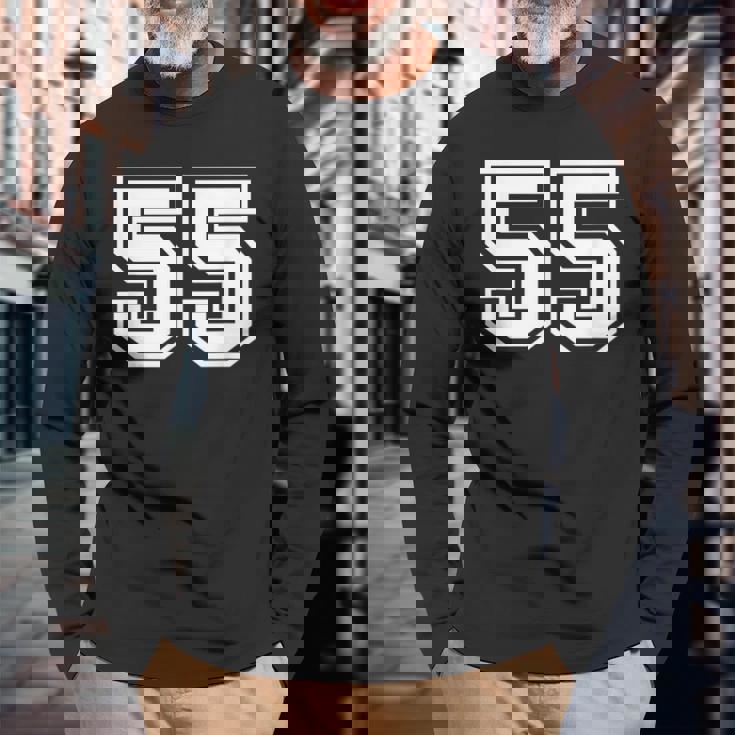 ナンバー55 スポーツジャージ ラッキーお気に入り番号 長袖Tシャツ 高齢者への贈り物