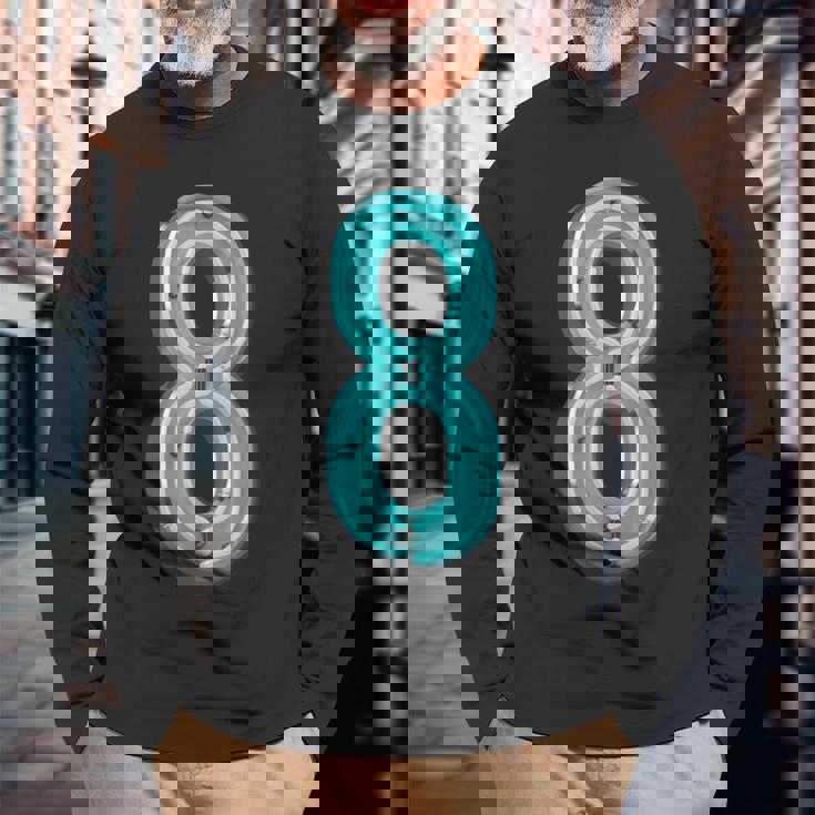 ナンバー8 、ファニーナンバーエイトtシャツ 長袖Tシャツ 高齢者への贈り物