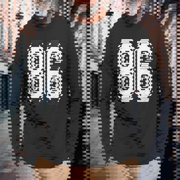 ナンバー86 86歳の誕生日ギフト選手チーム番号入りジャージ 長袖Tシャツ 高齢者への贈り物