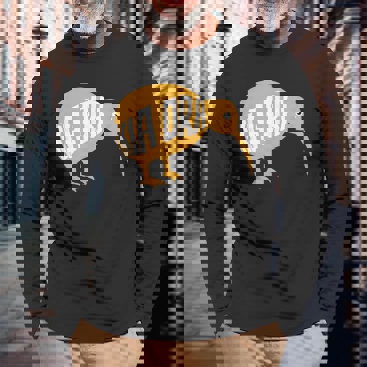 ニュージーランド お土産 キウイ鳥 キア・オラ Be Well ギフト 長袖Tシャツ 高齢者への贈り物