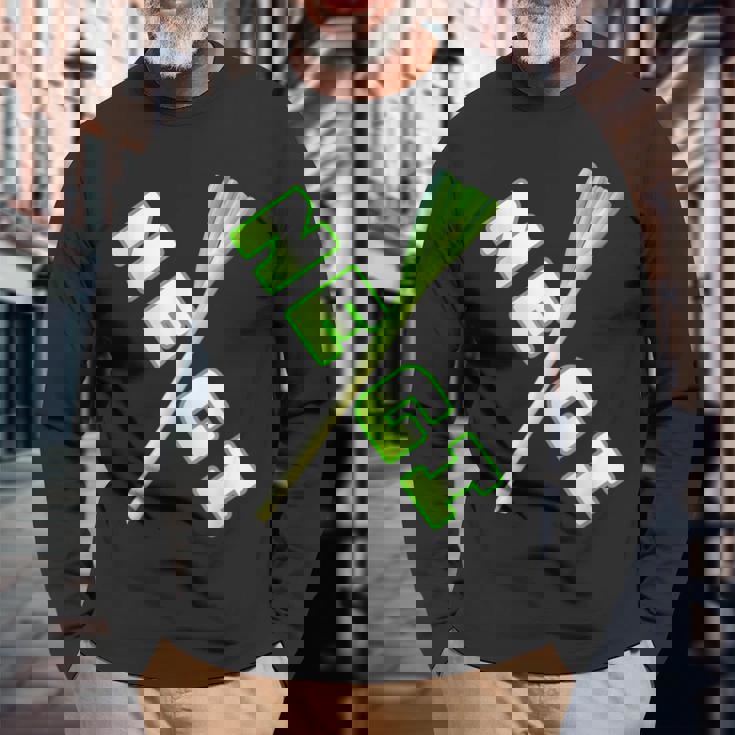 ネギ Negi【The 野菜】葱【変なtシャツ屋さん】面白いポップ デザイン 長袖Tシャツ 高齢者への贈り物