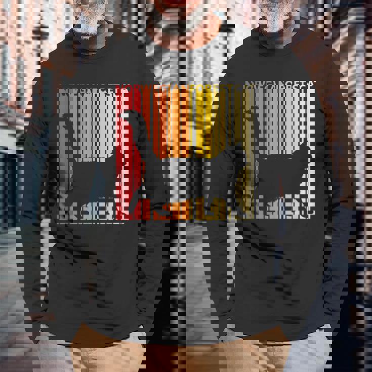 ノルウェージャンフォレストキャット 猫の所有者の贈り物 長袖Tシャツ 高齢者への贈り物