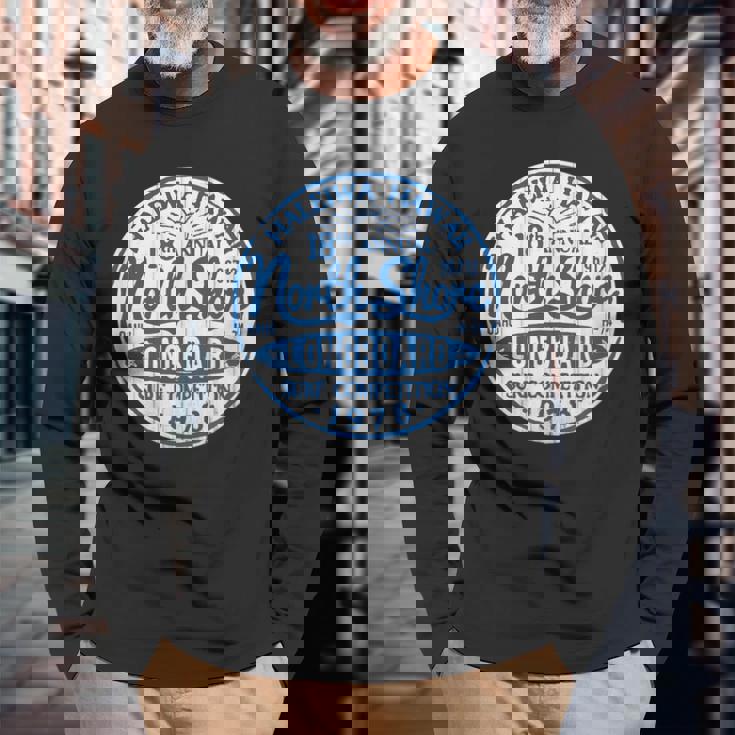 ノースショア ハレイワ ハワイ ロングボード サーフ 長袖Tシャツ 高齢者への贈り物