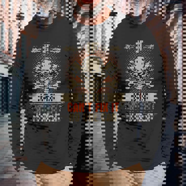 ノートンが修理できなければ、誰も便利屋の整備士になれない 長袖Tシャツ 高齢者への贈り物