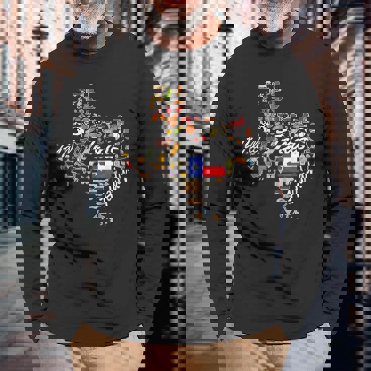 ハウディ・テキサス・カウボーイ・ロデオ・ウエスタン 長袖Tシャツ 高齢者への贈り物