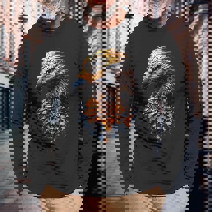 ハゲワシ 猛禽類 ハゲワシ スイートハゲワシ 長袖Tシャツ 高齢者への贈り物