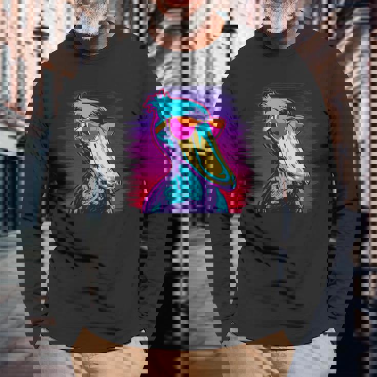 ハシビロコウ 鳥類 鳥類学者 ホエールビル 動物 長袖Tシャツ 高齢者への贈り物