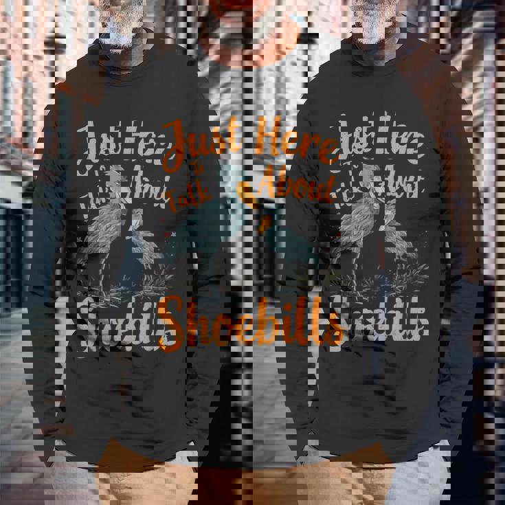 ハシビロコウについて話すだけ 長袖Tシャツ 高齢者への贈り物