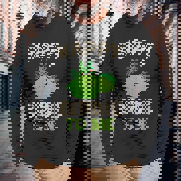 ハッピーバーディー ゴルフ 面白い ホール 文字入り メンズ おもしろ 面白い 服 オリジナル おもしろグッズ 文字 長袖Tシャツ 高齢者への贈り物