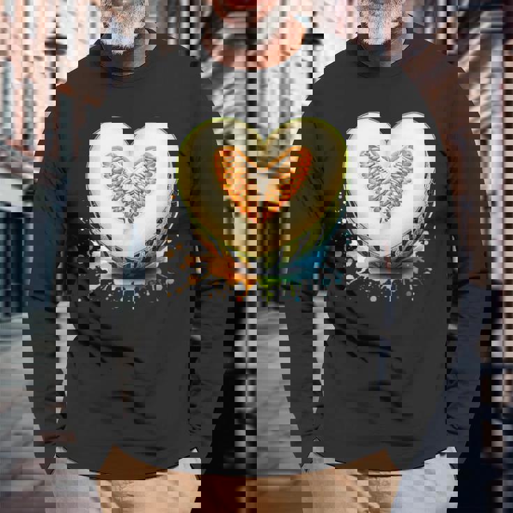 ハニーデューメロン ハート型 サマーフルーツ 長袖Tシャツ 高齢者への贈り物