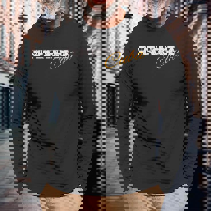 ハバナ キューバ 1514 レトロ キューバ プライド ヴィンテージ 70 年代 80 年代 長袖Tシャツ 高齢者への贈り物