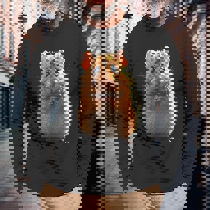 ハムスター げっ歯類 ゴールデンハムスター フィールドハムスター 小型ハムスター 長袖Tシャツ 高齢者への贈り物