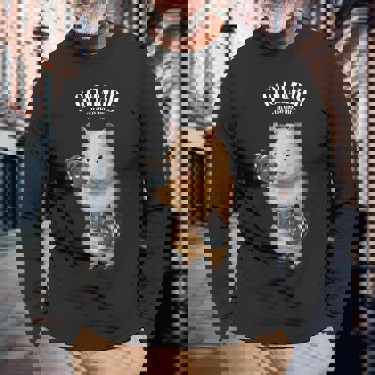 ハムスター 筋トレ ダンベル付き フィットネスジム 長袖Tシャツ 高齢者への贈り物