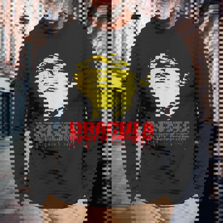 ハロウィン ホラー ドラキュラ ヴァンパイア ヴィンテージ コミックブック ムービー 長袖Tシャツ 高齢者への贈り物