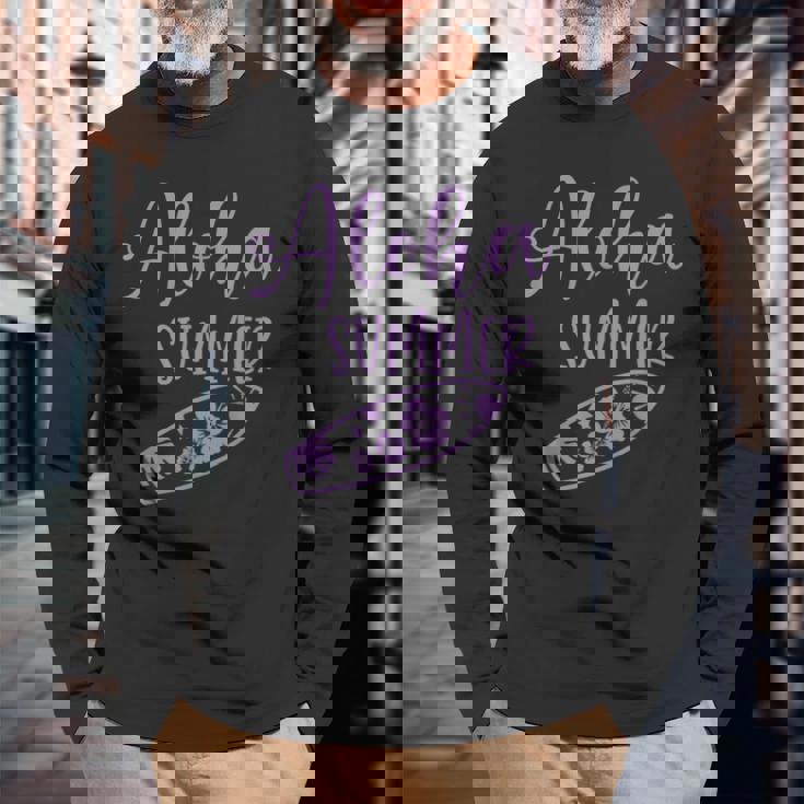 ハワイ アロハサーフィン ハワイアンパーティー 長袖Tシャツ 高齢者への贈り物