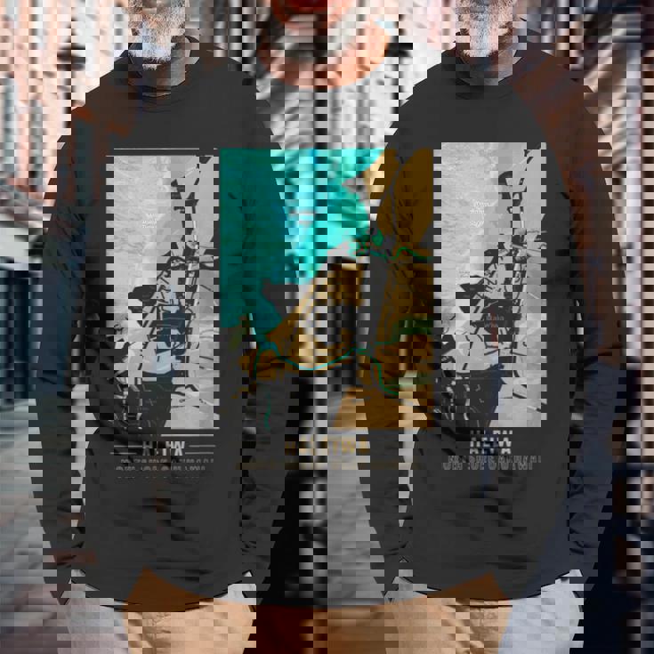 ハワイハレイワ ノースショア オアフ地図 長袖Tシャツ 高齢者への贈り物