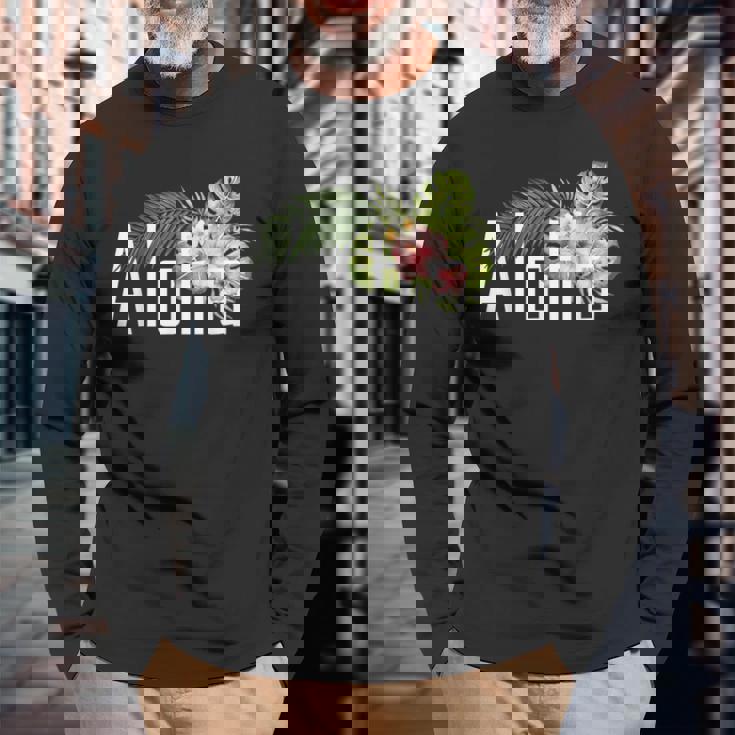 ハワイ島発アロハ フラワースピリットを感じる アロハ 長袖Tシャツ 高齢者への贈り物