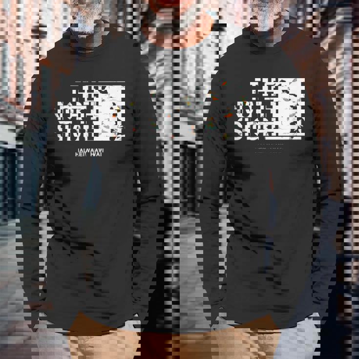 ハワイ諸島 ノースショア ハレイワ サーファー 長袖Tシャツ 高齢者への贈り物