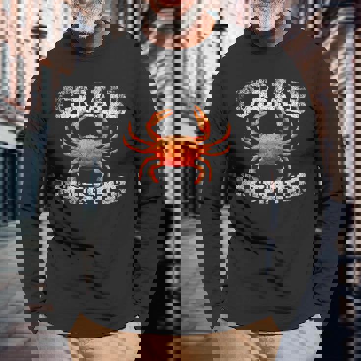 ハンティング メンズ ボーイズ キッズ カニ 長袖Tシャツ 高齢者への贈り物