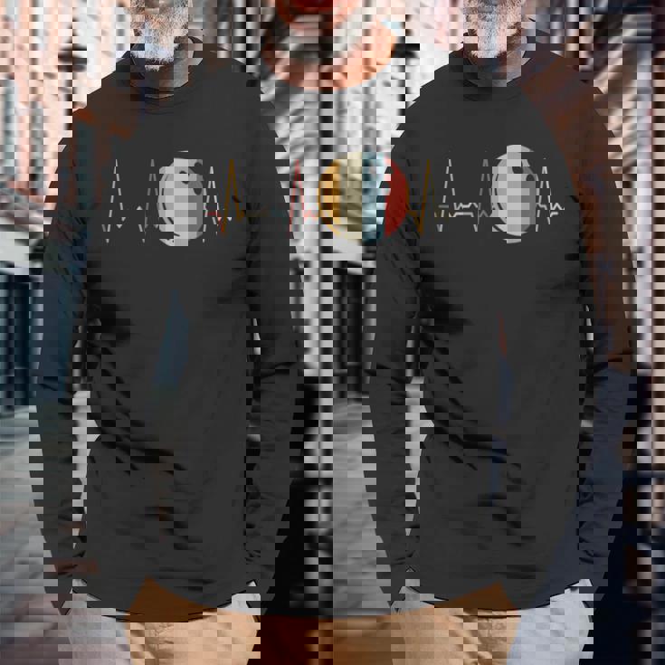 ハートビートボウリングボール 長袖Tシャツ 高齢者への贈り物