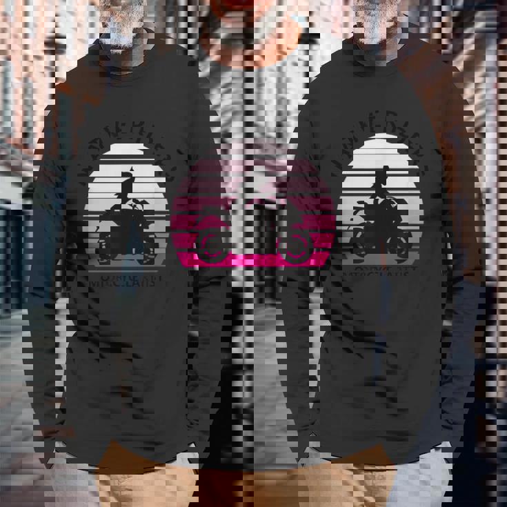 バイク おしゃれ フルカウル レディー オートバイ ツーリング ガール ライダー 長袖Tシャツ 高齢者への贈り物