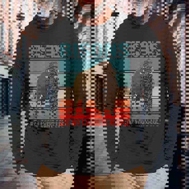 バイソン私の好きな人たち ウィズエント バイソン 長袖Tシャツ 高齢者への贈り物