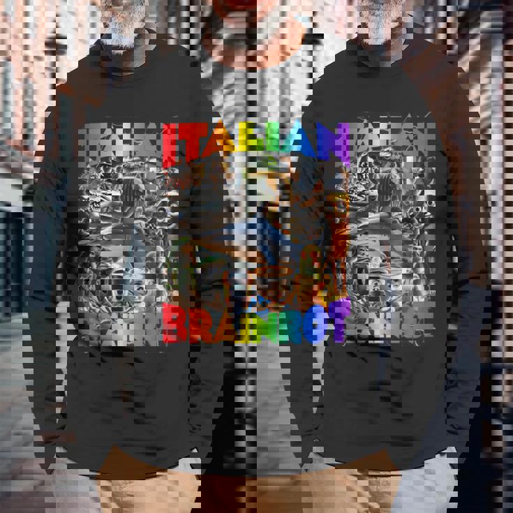 バイラルイタリアンブレインロットミーム-イタリアンブレインロット。 長袖Tシャツ 高齢者への贈り物